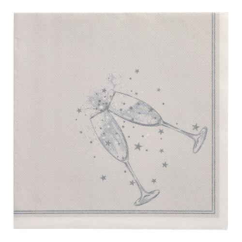 Servietten "ROYAL Collection" 1/4-Falz 40 cm x 40 cm silber "Festivity"