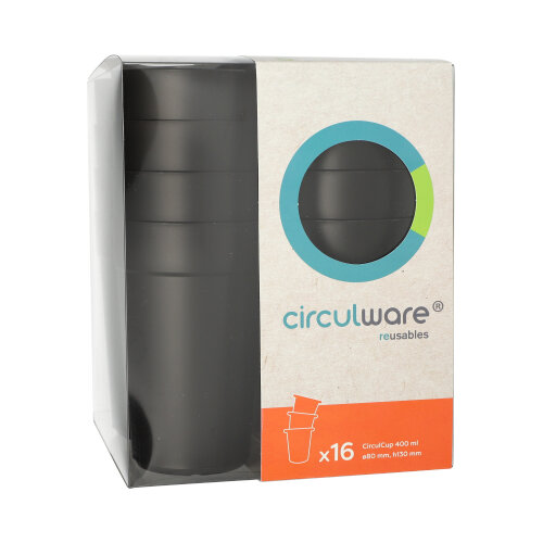 "Circulware" Mehrweg-Trinkbecher PP 0,4 l Ø 8 cm · 13 cm schwarz
