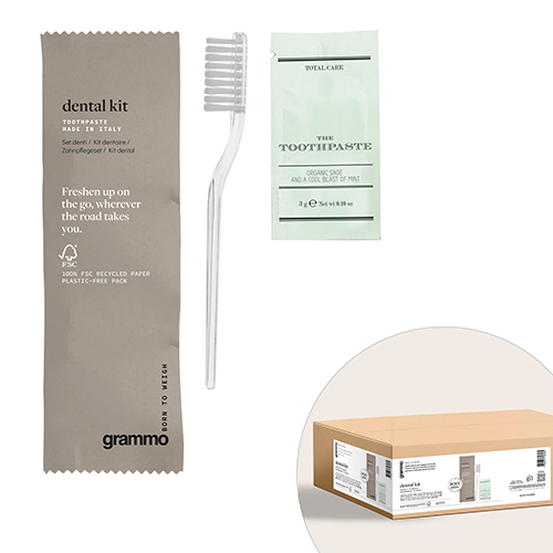Zahnpflege-Sets inkl. Zahnpaste "grammo" 20 cm x 5,5 cm x 0,5 cm im Flow Pack