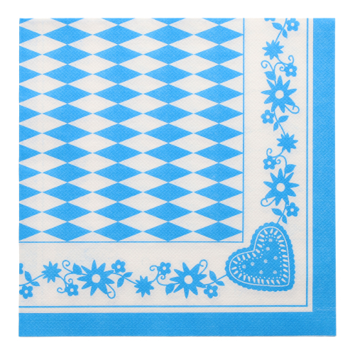 Servietten 1/4-Falz 40 cm x 40 cm "Bayrisch Blau"
