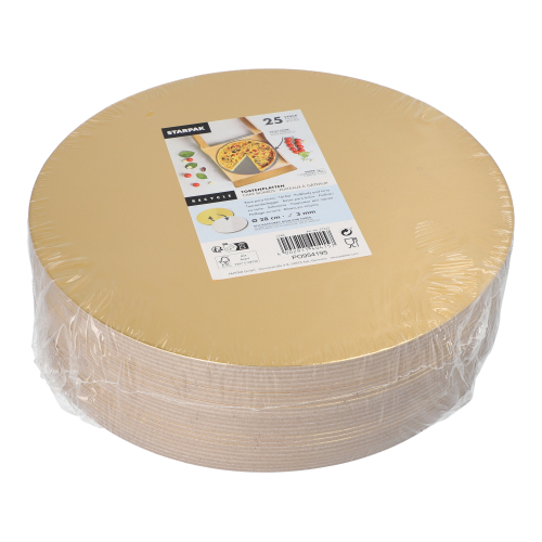 Tortenplatten rund Ø 28 cm · 0,3 cm gold/silber