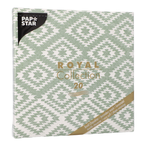 Servietten "ROYAL Collection" 1/4-Falz 40 cm x 40 cm dunkelgrün "Ethnic Look"