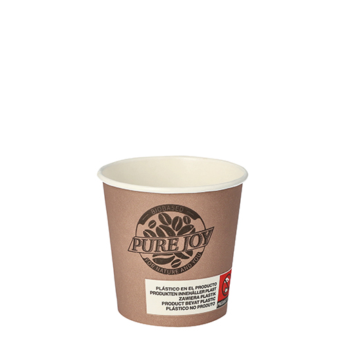 Trinkbecher, Pappe 0,1 l Ø 6 cm · 6 cm braun "Pure Joy"