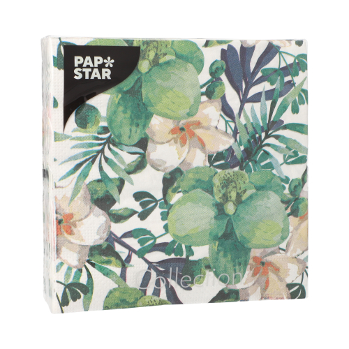 Servietten, 3-lagig 1/4-Falz 33 cm x 33 cm "Tropic"