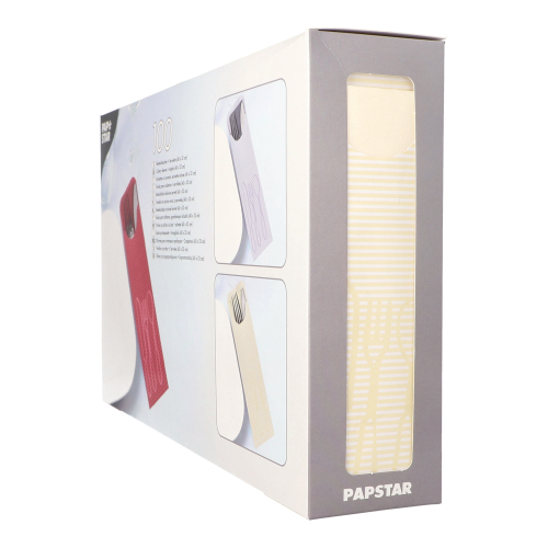 Bestecktaschen 23,5 cm x 7,3 cm creme inkl. farbiger Serviette