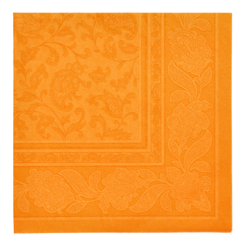 Servietten "ROYAL Collection" 1/4-Falz 40 cm x 40 cm orange "Ornaments"