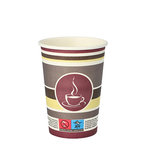 Trinkbecher, Pappe "To Go" 0,25 l Ø 8 cm · 11 cm "Coffee Rings"