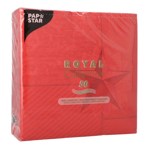 Servietten "ROYAL Collection" 1/4-Falz 40 cm x 40 cm rot "Rising Star"