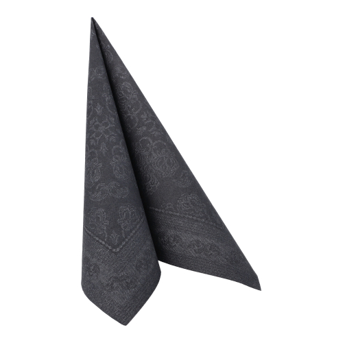 Servietten "ROYAL Collection" 1/4-Falz 40 cm x 40 cm schwarz "Arabesque"