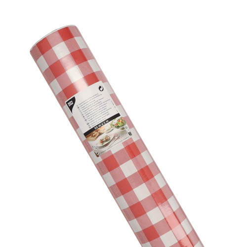 Papiertischtuch mit Damastprägung 50 m x 1 m rot "Vichy Karo"