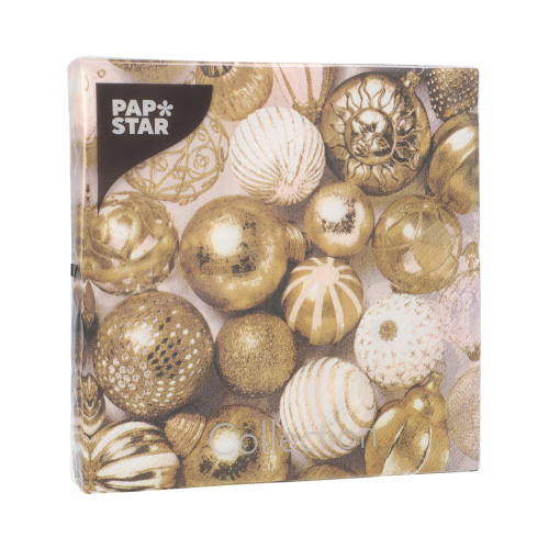 Servietten, 3-lagig 1/4-Falz 33 cm x 33 cm "Golden X-Mas"