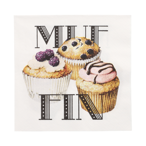 Servietten, 3-lagig 1/4-Falz 33 cm x 33 cm "Muffin"