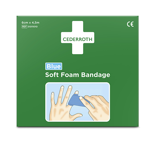 "Cederroth" Soft Foam Bandage 4,5 m x 6 cm blau