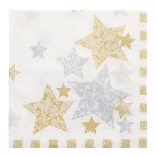 Servietten, 3-lagig 1/4-Falz 40 cm x 40 cm "Stardust"