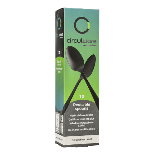 "Circulware" Mehrweg-Löffel PP-MF 19 cm schwarz "Gaia" extra stabil