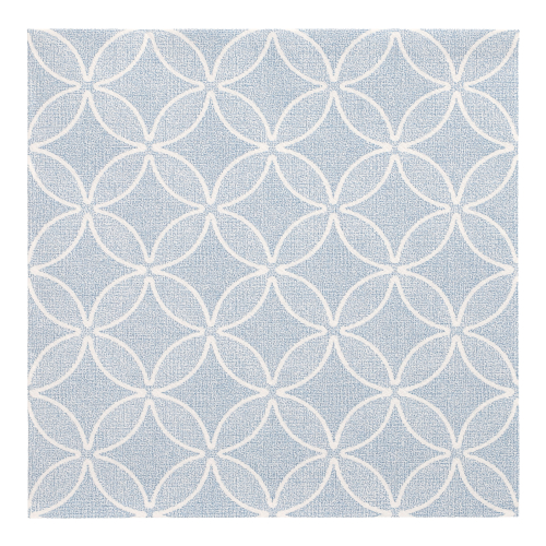 Servietten "ROYAL Collection" 1/4-Falz 40 cm x 40 cm arktikblau "Circle Flowers"