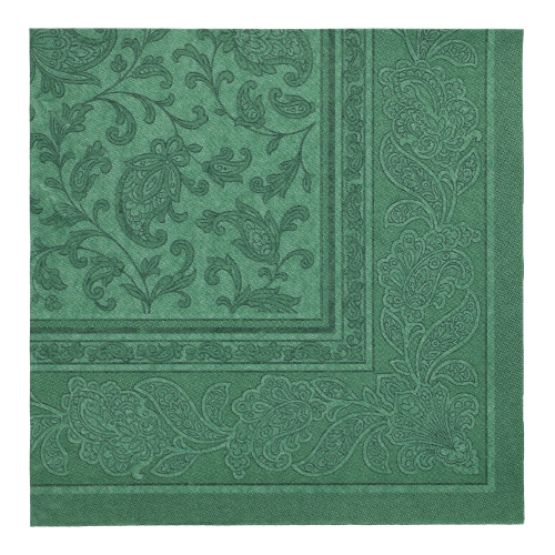 Servietten "ROYAL Collection" 1/4-Falz 40 cm x 40 cm dunkelgrün "Ornaments"