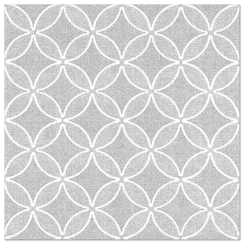 Servietten "ROYAL Collection" 1/4-Falz 40 cm x 40 cm grau "Circle Flowers"