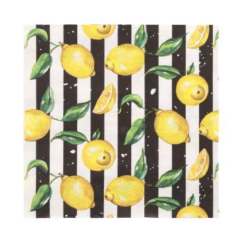 Servietten, 3-lagig 1/4-Falz 33 cm x 33 cm "Citrus Lines"
