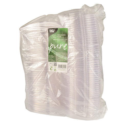 Feinkost- und Salatschalen mit Klappdeckeln, PLA "pure" 250 ml 3,1 cm x 16,1 cm x 13,2 cm
