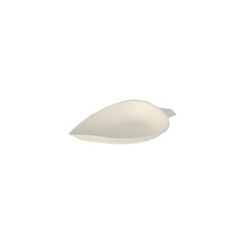 Fingerfood - Teller, Zuckerrohr "pure" 1,2 cm x 6 cm x 8 cm weiss "Leaf"