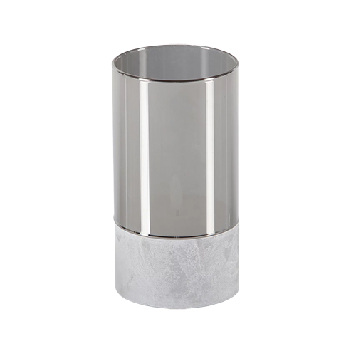LED-Kerze Ø 8 cm · 15 cm grau "Gracia" groß