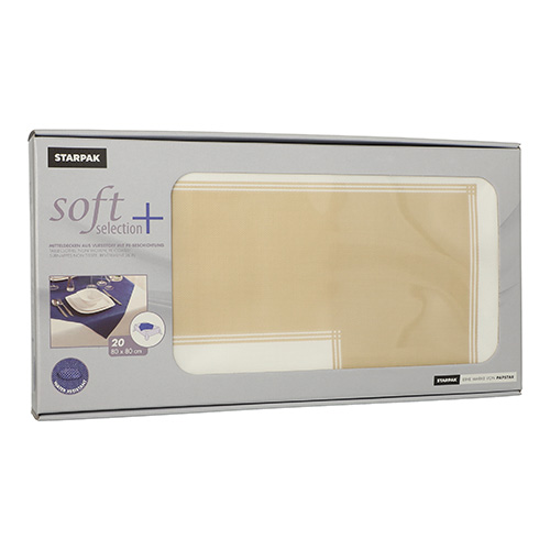 Mitteldecken, stoffähnlich, Vlies "soft selection plus" 80 cm x 80 cm sand "Frame" Mitteldecken, stoffähnlich, Vlies "soft selection plus" 80 cm x 80 cm sand "Frame"