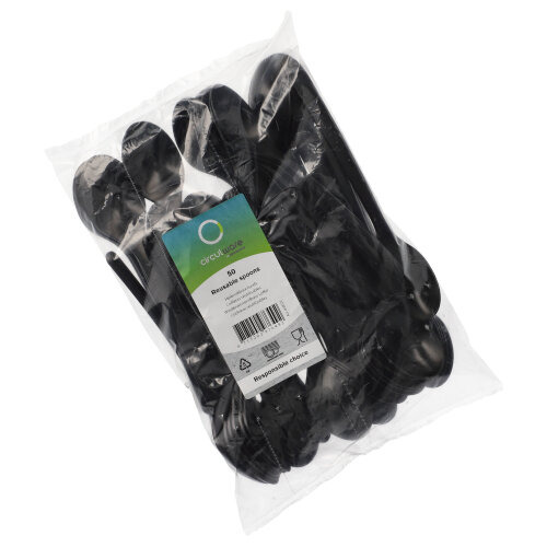 "Circulware" Mehrweg-Löffel PP-MF 18,5 cm schwarz extra stabil