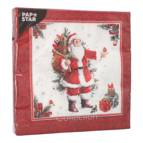 Servietten, 3-lagig 1/4-Falz 40 cm x 40 cm "HoHoHo"