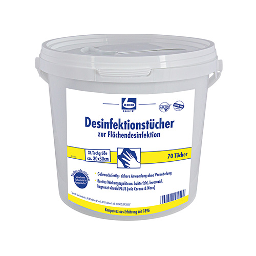 "Dr. Becher" Desinfektionstücher 29 cm x 30 cm weiss zur Flächendesinfektion