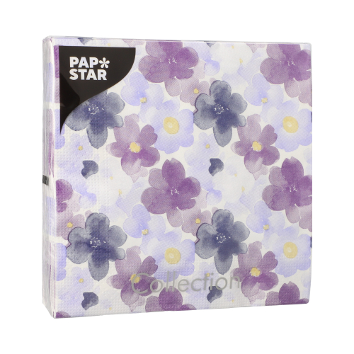 Servietten, 3-lagig 1/4-Falz 33 cm x 33 cm "Aquarell Flowers"