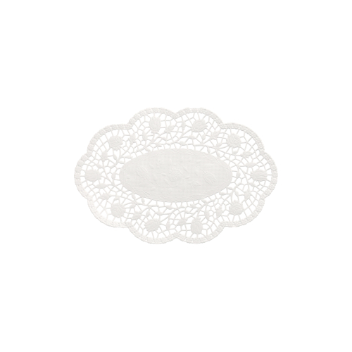 Mokkadeckchen oval 18 cm x 13 cm weiss