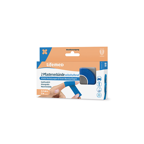 Rollen Pflaster, selbsthaftend 5 m x 2,5 cm blau