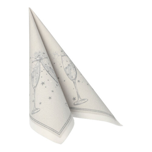 Servietten "ROYAL Collection" 1/4-Falz 40 cm x 40 cm silber "Festivity"