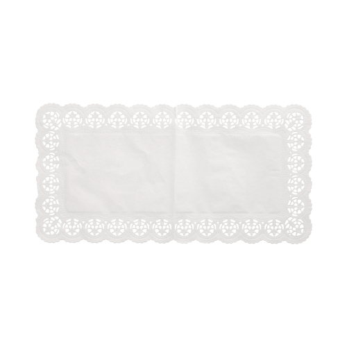Spitzenpapiere eckig 40 cm x 20 cm weiss