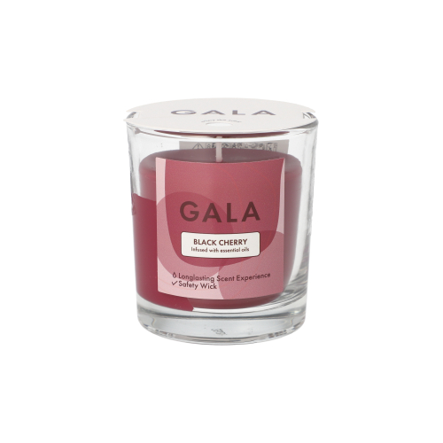 "GALA" Duftkerze im Glas Ø 70 mm · 77 mm bordeaux - Black Cherry "Mini Nutella"