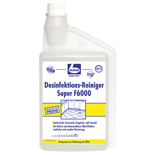 "Dr. Becher" Desinfektions-Reiniger 1 l super F6000 mit Dosierkopf