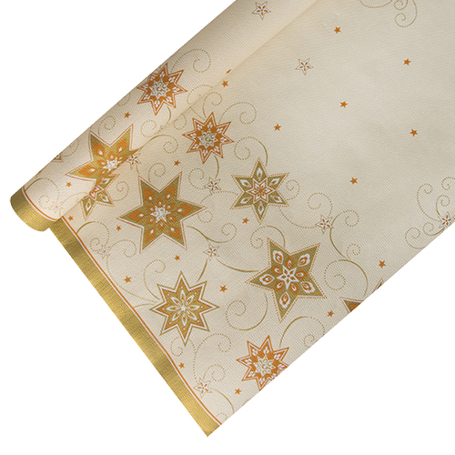 Tischdecke, Papier 6 m x 1,2 m creme "Just Stars"