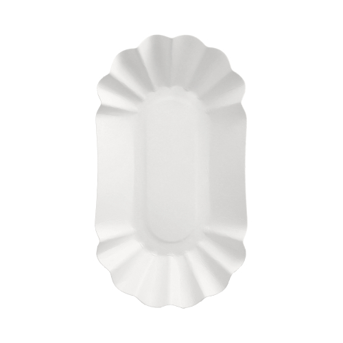 Schalen, Pappe "pure" oval 10,5 cm x 20 cm x 3,5 cm weiss