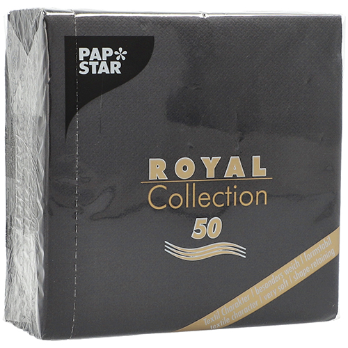 Servietten "ROYAL Collection" 1/4-Falz 25 cm x 25 cm schwarz