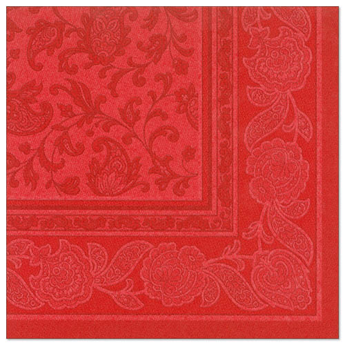 Servietten "ROYAL Collection" 1/4-Falz 40 cm x 40 cm rot "Ornaments"