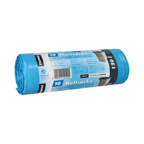 Müllsäcke, LDPE 120 l 110 cm x 70 cm blau 43 my