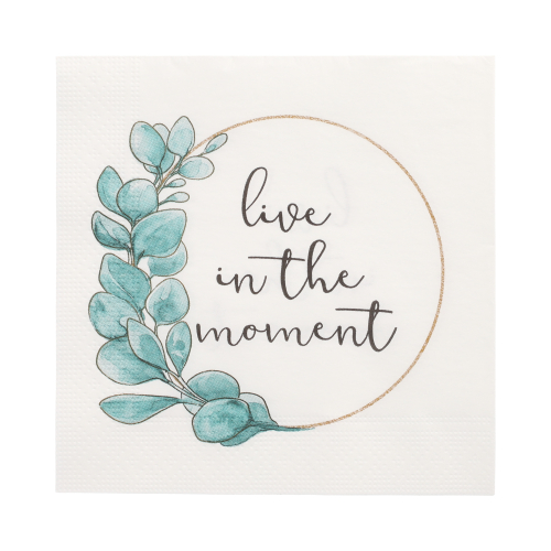 Servietten, 3-lagig 1/4-Falz 33 cm x 33 cm "Live in the Moment"