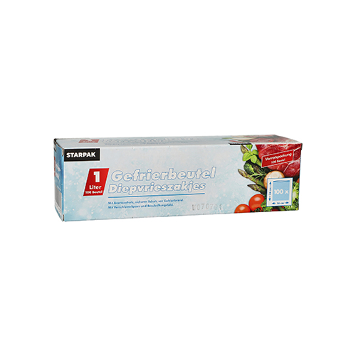 Gefrierbeutel, LLDPE 1 l 24 cm x 16 cm transparent in Faltschachtel