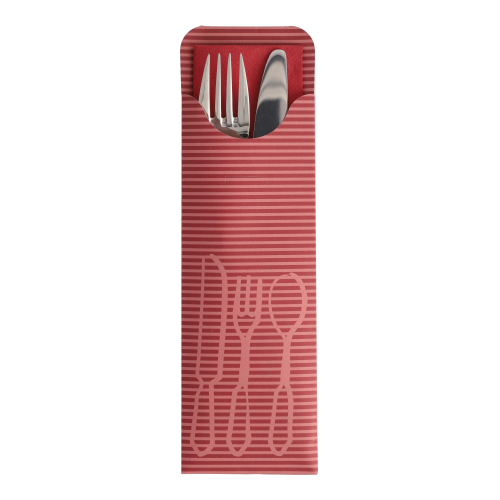 Bestecktaschen 23,5 cm x 7,3 cm bordeaux inkl. farbiger Serviette