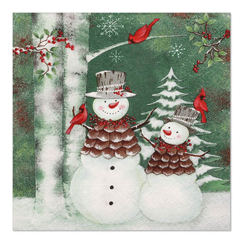Servietten, 3-lagig 1/4-Falz 33 cm x 33 cm "Forest Snowmen"