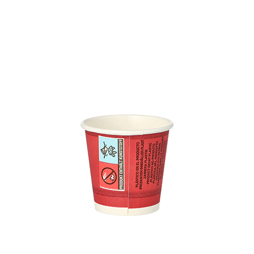 Trinkbecher, Pappe 5 cl Ø 5 cm · 5 cm rot "Party Time"