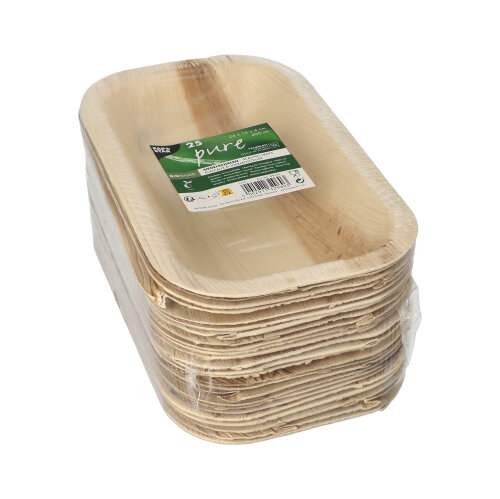 Siegelschalen Palmblatt "pure" eckig 400 ml 4 cm x 15 cm x 24 cm ungeteilt