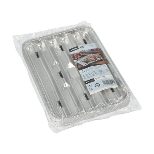 Grillschalen, Alu eckig 1,4 cm x 16,3 cm x 22,7 cm
