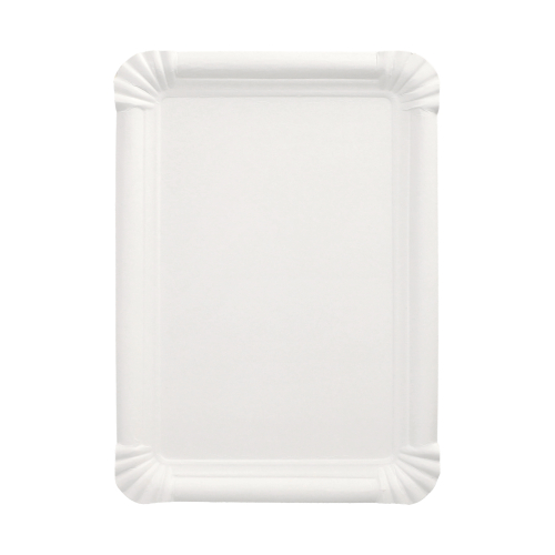 Teller, Pappe "pure" eckig 16,5 cm x 23 cm weiss